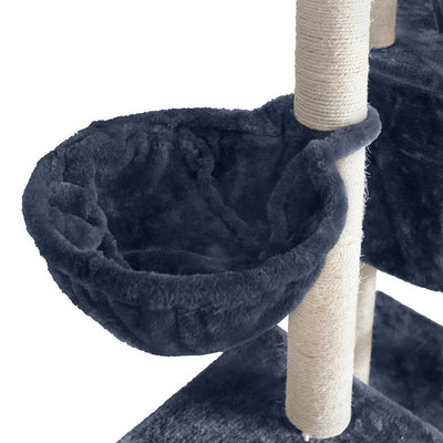 Dealsmate  Cat Tree Trees Scratching Post Scratcher Tower Condo House Grey 244cm