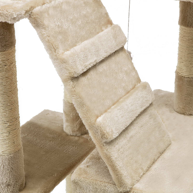 Dealsmate  Cat Tree 180cm Tower Scratching Post Scratcher Wood Condo House Toys Beige