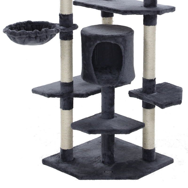 Dealsmate  Cat Tree 203cm Trees Scratching Post Scratcher Tower Condo House Furniture Wood