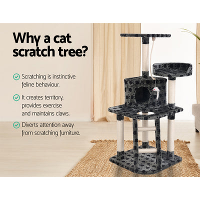 Dealsmate  Cat Tree 120cm Tower Scratching Post Scratcher Trees Bed Wood Condo Toys Bed