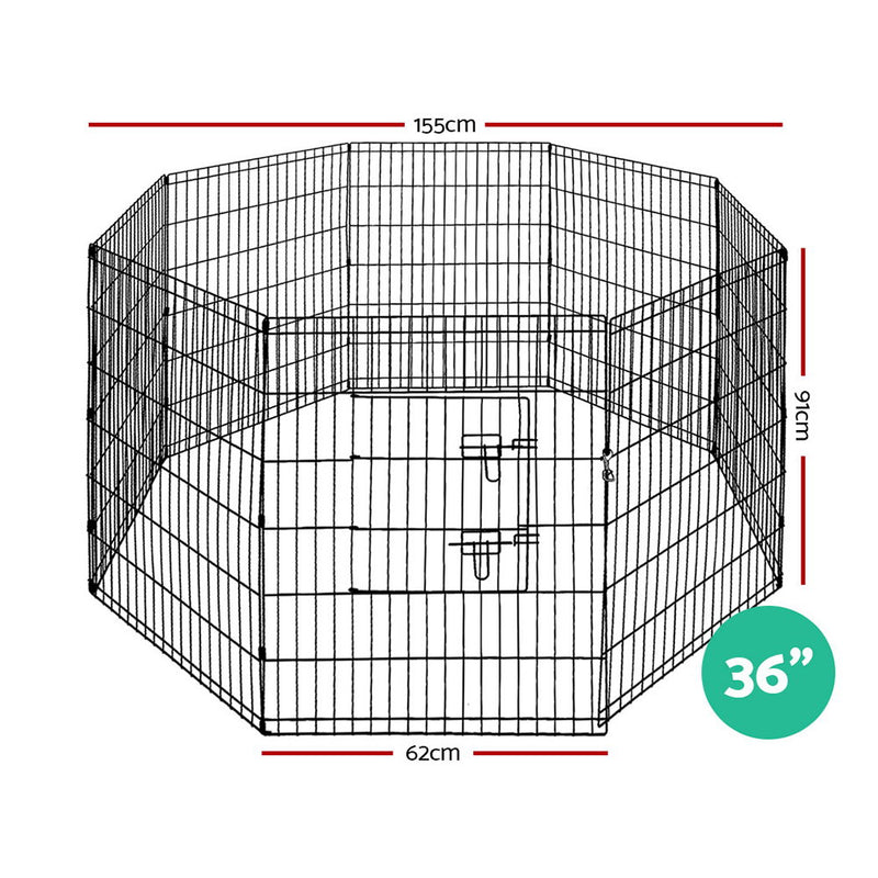 Dealsmate  Pet Dog Playpen 36 8 Panel Puppy Exercise Cage Enclosure Fence