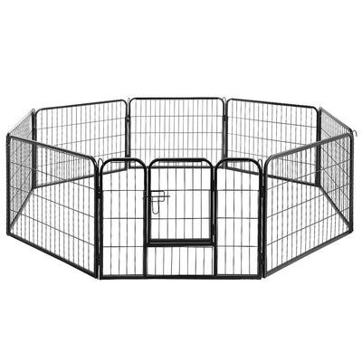 Dealsmate  Dog Playpen Pet Playpen 8 Panel Puppy Exercise Cage Enclosure Fence 80x60cm