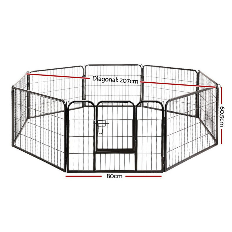 Dealsmate  Dog Playpen Pet Playpen 8 Panel Puppy Exercise Cage Enclosure Fence 80x60cm