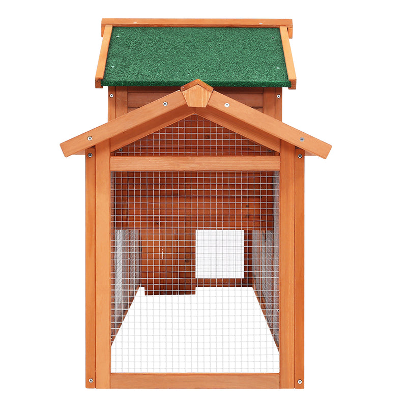 Dealsmate  Chicken Coop Rabbit Hutch 220cm x 44cm x 84cm Large Run Wooden Outdoor Bunny Cage House