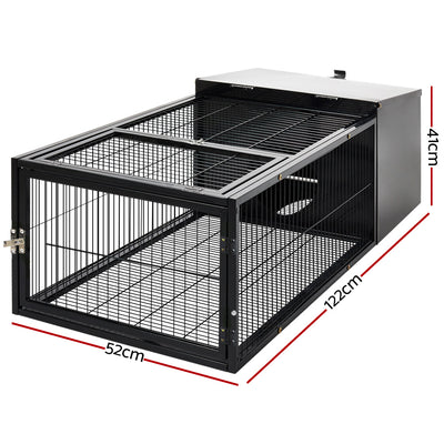 Dealsmate  Rabbit Cage 122x52cm Hutch Enclosure Carrier Metal