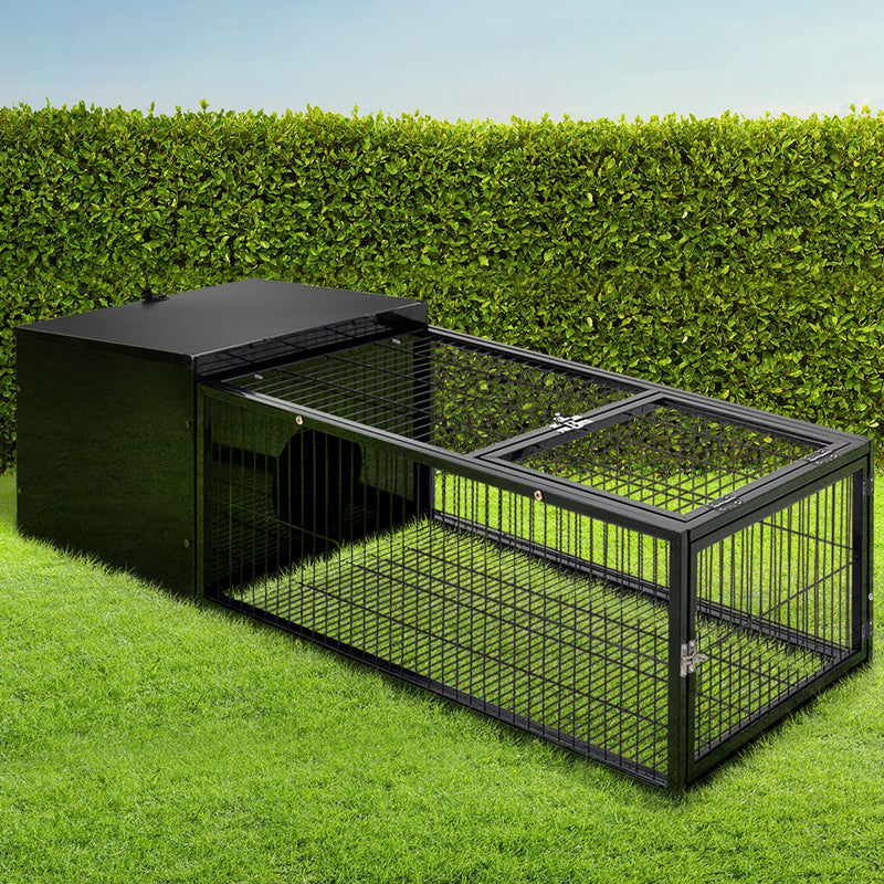 Dealsmate  Rabbit Cage 122x52cm Hutch Enclosure Carrier Metal