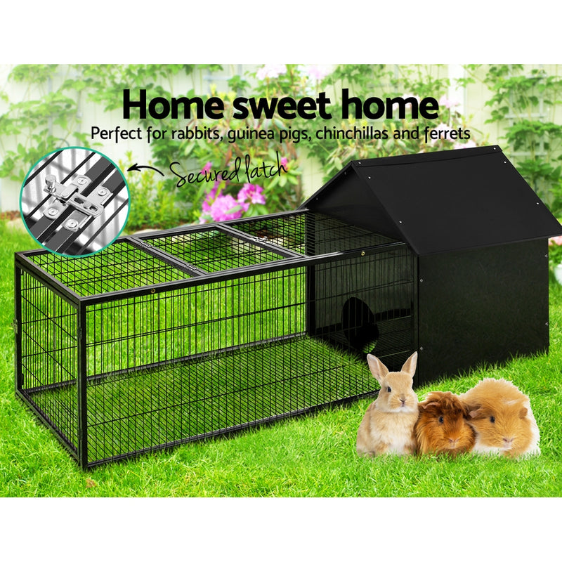 Dealsmate  Rabbit Cage Hutch 162x60cm Enclosure Metal