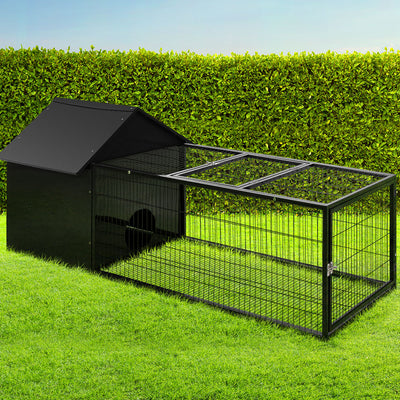Dealsmate  Rabbit Cage Hutch 162x60cm Enclosure Metal