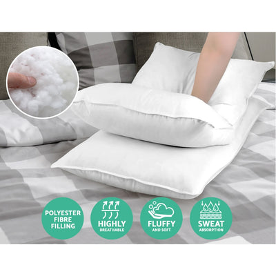 Dealsmate Giselle Bedding King Size 4 Pack Bed Pillow Medium*2 Firm*2 Microfibre Fiiling