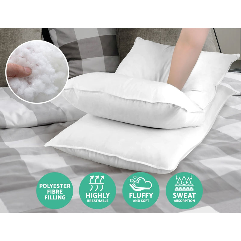 Dealsmate Giselle Bedding King Size 4 Pack Bed Pillow Medium*2 Firm*2 Microfibre Fiiling