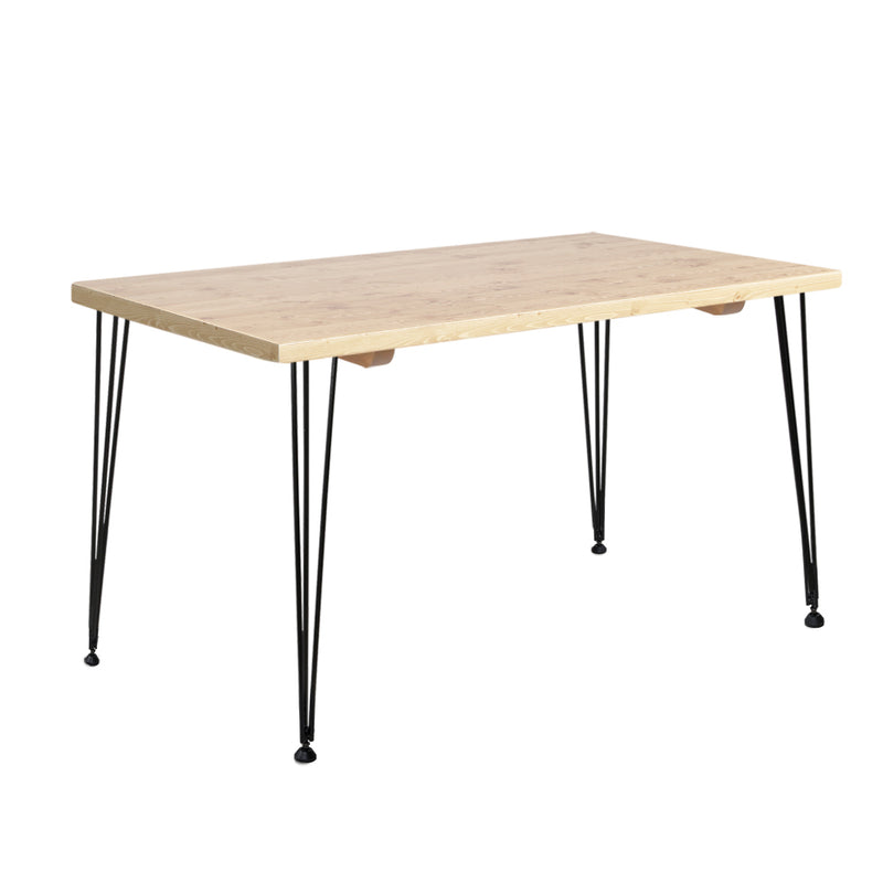 Dealsmate  Dining Table 4 Seater Tables Wood Industrial Scandinavian Timber Metal