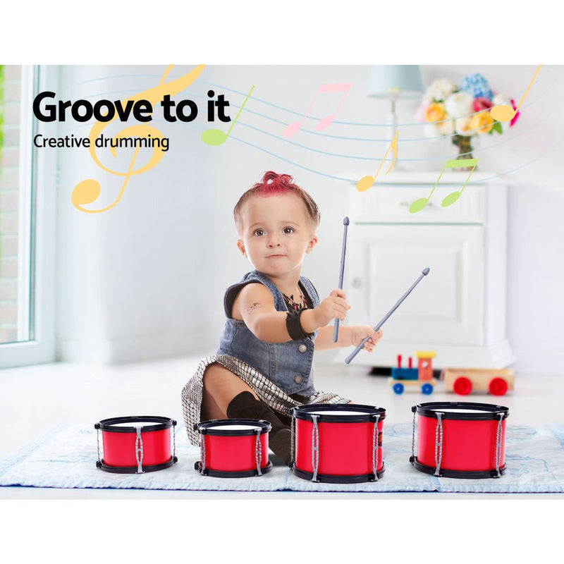Dealsmate Keezi Kids 7 Drum Set Junior Drums Kit Musical Play Toys Childrens Mini Big Band