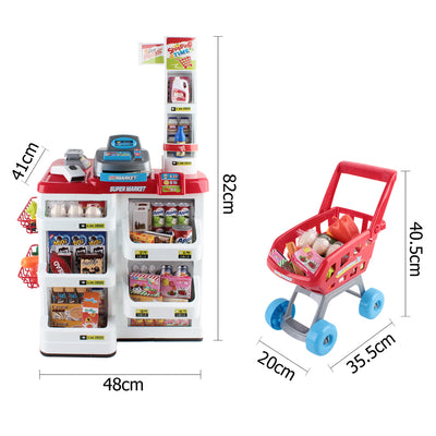 Dealsmate Keezi 24 Piece Kids Super Market Toy Set - Red & White