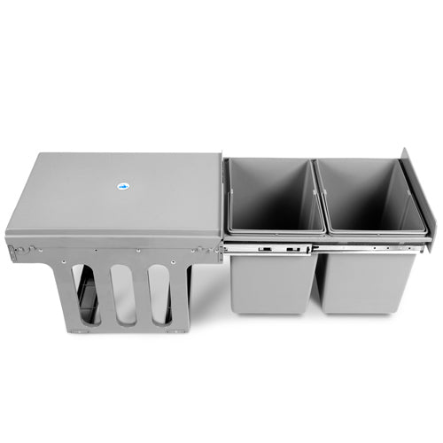 Dealsmate Cefito 2x15L Pull Out Bin - Grey