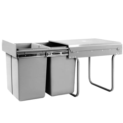 Dealsmate Cefito 2x20L Pull Out Bin - Grey