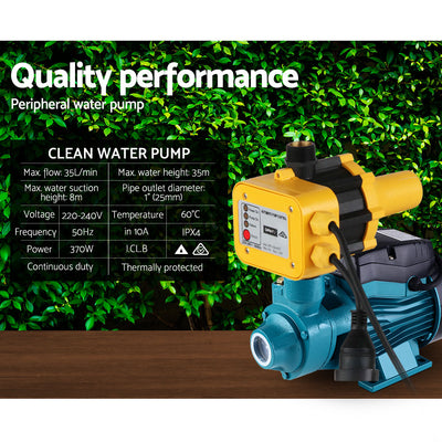 Dealsmate  Peripheral Water Pump Garden Boiler Car Wash Electric Irrigation QB60 Yellow