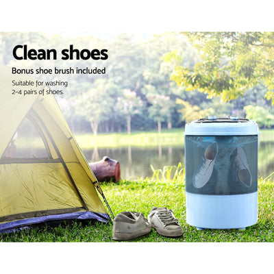 Dealsmate Devanti 3KG Mini Portable Washing Machine Shoes Wash Top Load Spin Camp Caravan