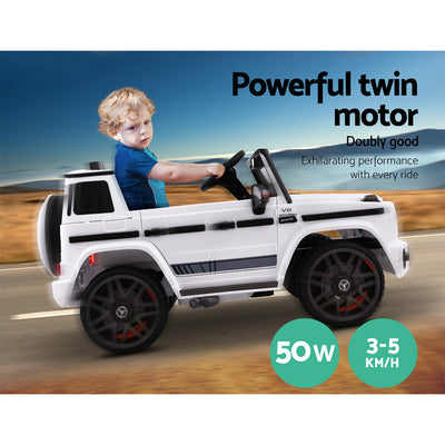 Dealsmate Mercedes-Benz Kids Ride On Car Electric AMG G63 Licensed Remote Cars 12V White