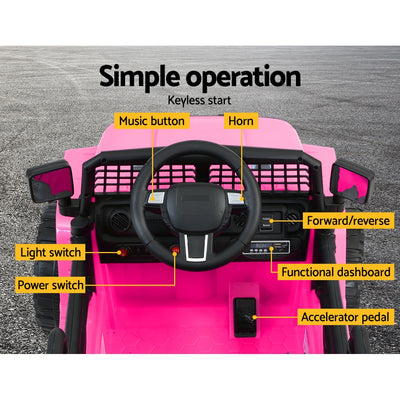 Dealsmate  Kids Ride On Car Electric 12V Car Toys Jeep Battery Remote Control Pink