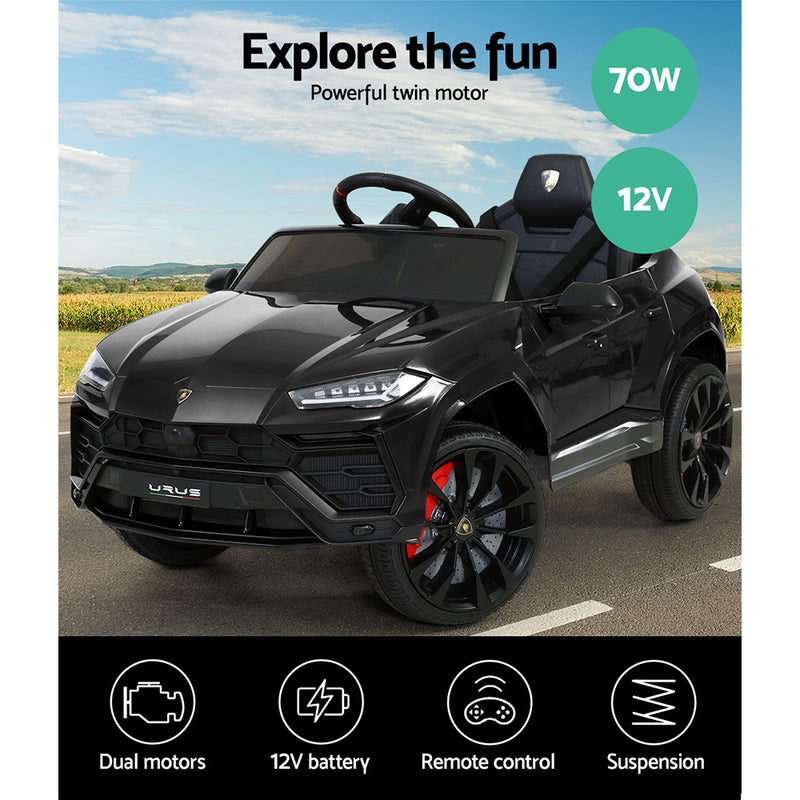 Dealsmate 12V Electric Kids Ride On Toy Car Licensed Lamborghini URUS Remote Control Black
