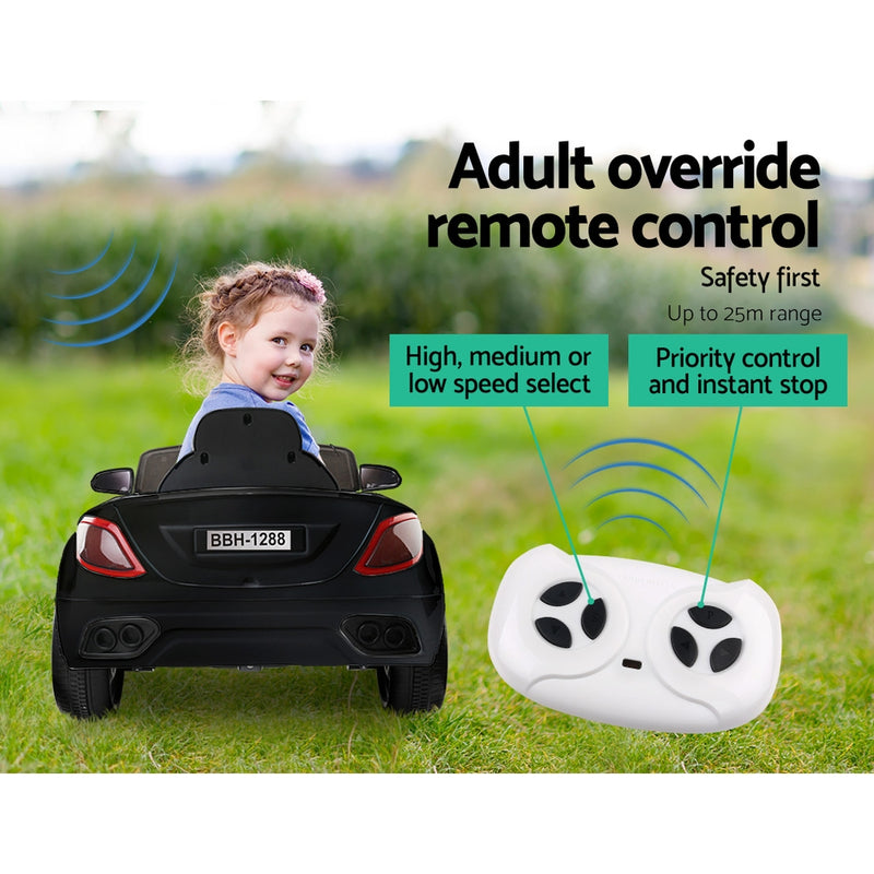 Dealsmate  Kids Ride On Car Electric Toys 12V Battery Remote Control Black MP3 LED