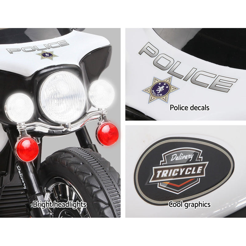 Dealsmate  Kids Electric Ride On Patrol Police Car Harley-Inspired 6V Black