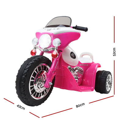 Dealsmate  Kids Electric Ride On Patrol Police Car Harley-Inspired 6V Pink