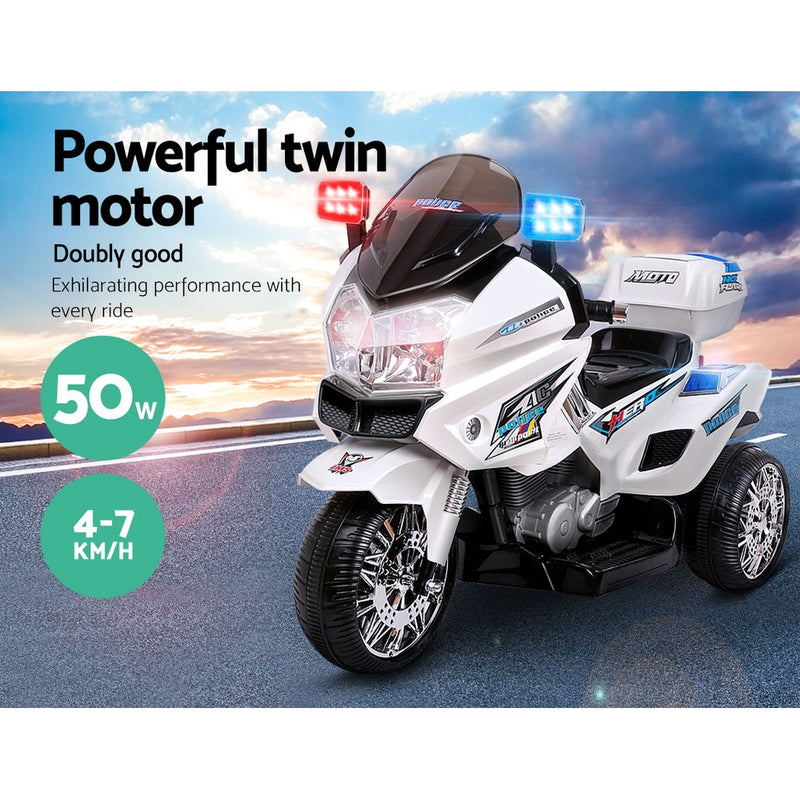 Dealsmate  Kids Electric Ride On Patrol Police Car BMW-Inspired S1K 6V Battery White