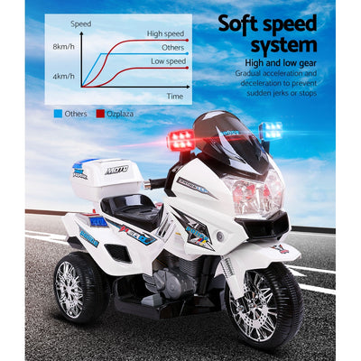 Dealsmate  Kids Electric Ride On Patrol Police Car BMW-Inspired S1K 6V Battery White