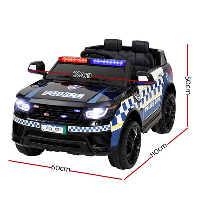Dealsmate  Kids Ride On Car Inspired Patrol Police Electric Powered Toy Cars Black