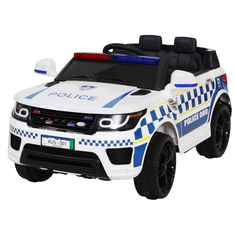 Dealsmate  Kids Ride On Car Inspired Patrol Police Electric Powered Toy Cars White