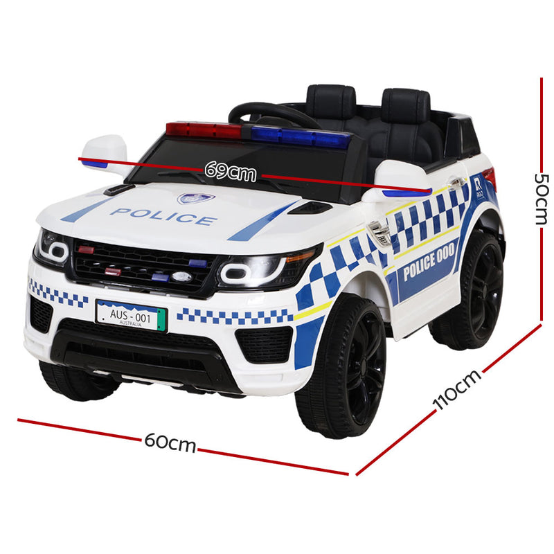 Dealsmate  Kids Ride On Car Inspired Patrol Police Electric Powered Toy Cars White