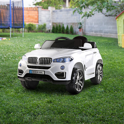 Dealsmate  Kids Electric Ride On Car SUV BMW-Inspired X5 Toy Cars Remote 6V White