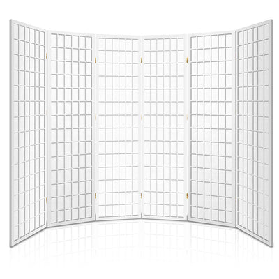 Dealsmate  6 Panel Room Divider Screen 261x179cm White