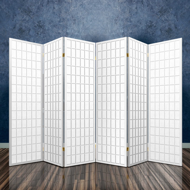 Dealsmate  6 Panel Room Divider Screen 261x179cm White