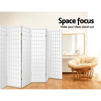 Dealsmate  Room Divider Screen Wood Timber Dividers Fold Stand Wide White 8 Panel