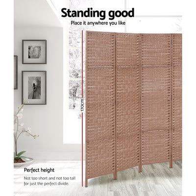 Dealsmate  8 Panel Room Divider Screen Privacy Timber Foldable Dividers Stand Natural