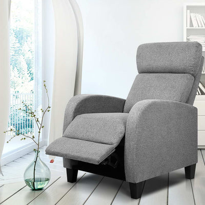 Dealsmate  Fabric Reclining Armchair - Grey