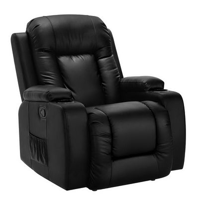 Dealsmate  Recliner Chair Electric Heated Massage Chairs Faux Leather Cabin