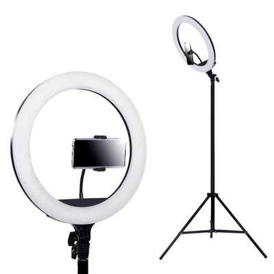 Dealsmate  14 LED Ring Light 5600K 3000LM Dimmable Stand MakeUp Studio Video