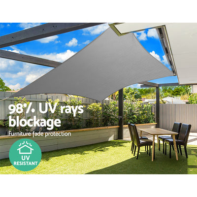 Dealsmate Instahut Sun Shade Sail Cloth Shadecloth Outdoor Canopy Rectangle 280gsm 4x6m