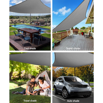Dealsmate Instahut Sun Shade Sail Cloth Shadecloth Outdoor Canopy Square  280gsm 6x6m