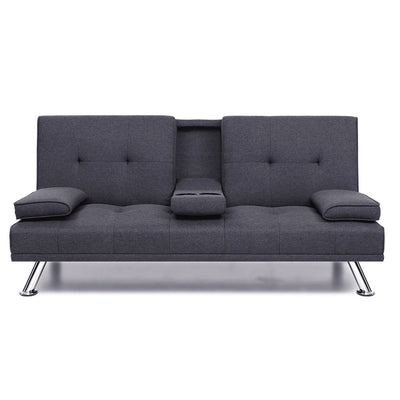Dealsmate  Sofa Bed 175CM Dark Grey Fabric