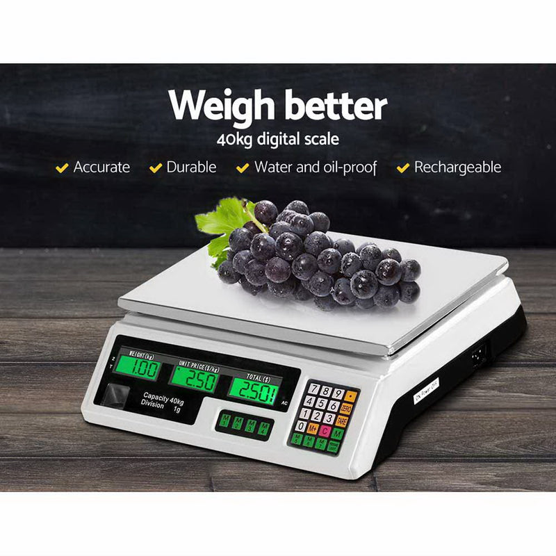 Dealsmate eMAJIN 40KG Digital Kitchen Scale Electronic Weighing Shop Market LCD