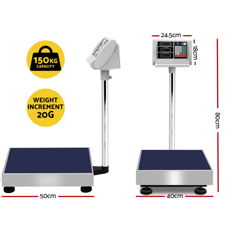 Dealsmate 150KG Digital Platform Scale Electronic Scales Shop Market Commercial Postal