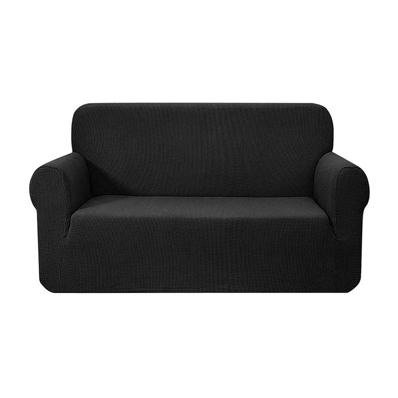 Dealsmate  High Stretch Sofa Cover Couch Protector Slipcovers 2 Seater Black