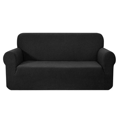 Dealsmate  High Stretch Sofa Cover Couch Lounge Protector Slipcovers 3 Seater Black