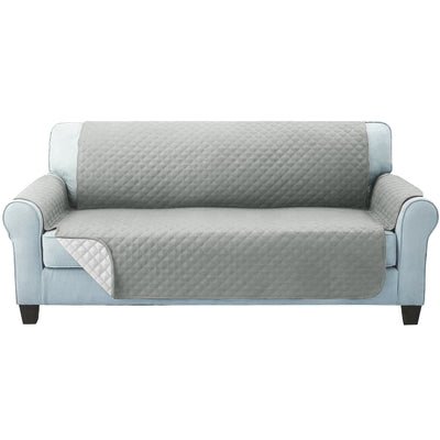 Dealsmate  Sofa Cover Quilted Couch Covers Lounge Protector Slipcovers 3 Seater Grey