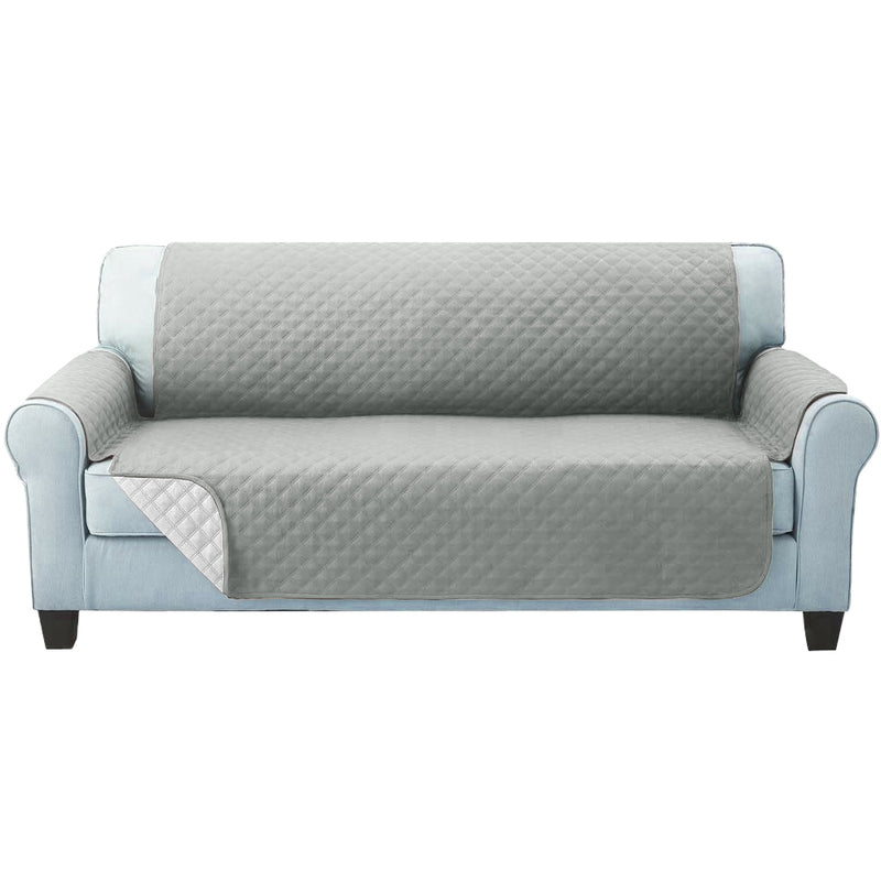 Dealsmate  Sofa Cover Quilted Couch Covers Lounge Protector Slipcovers 3 Seater Grey