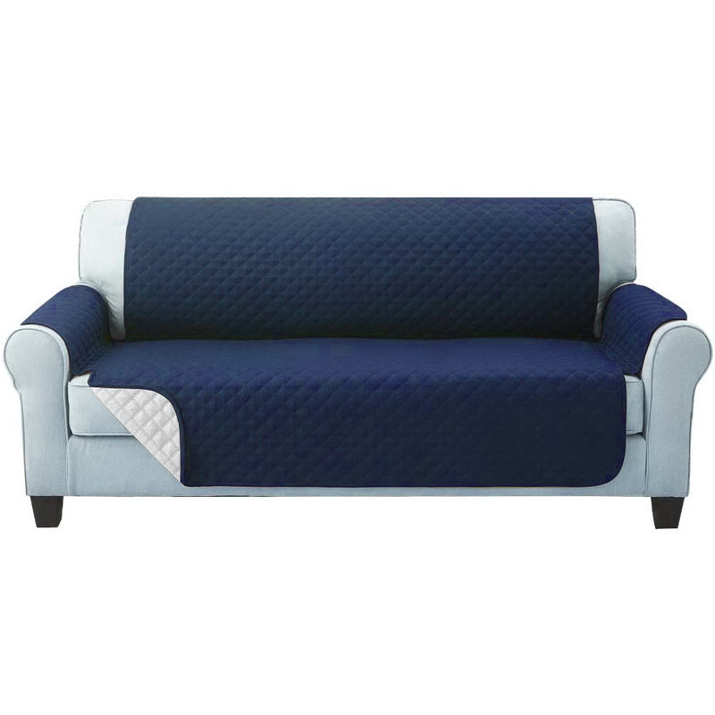 Dealsmate  Sofa Cover Quilted Couch Covers Lounge Protector Slipcovers 3 Seater Navy